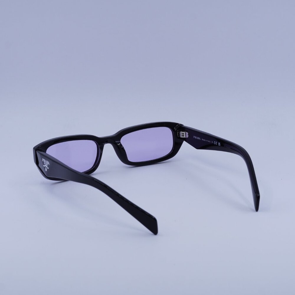 Prada PRB06S 16K40J Sunglasses Black Rectangle Frame, Violet Lenses - Picture 4 of 11